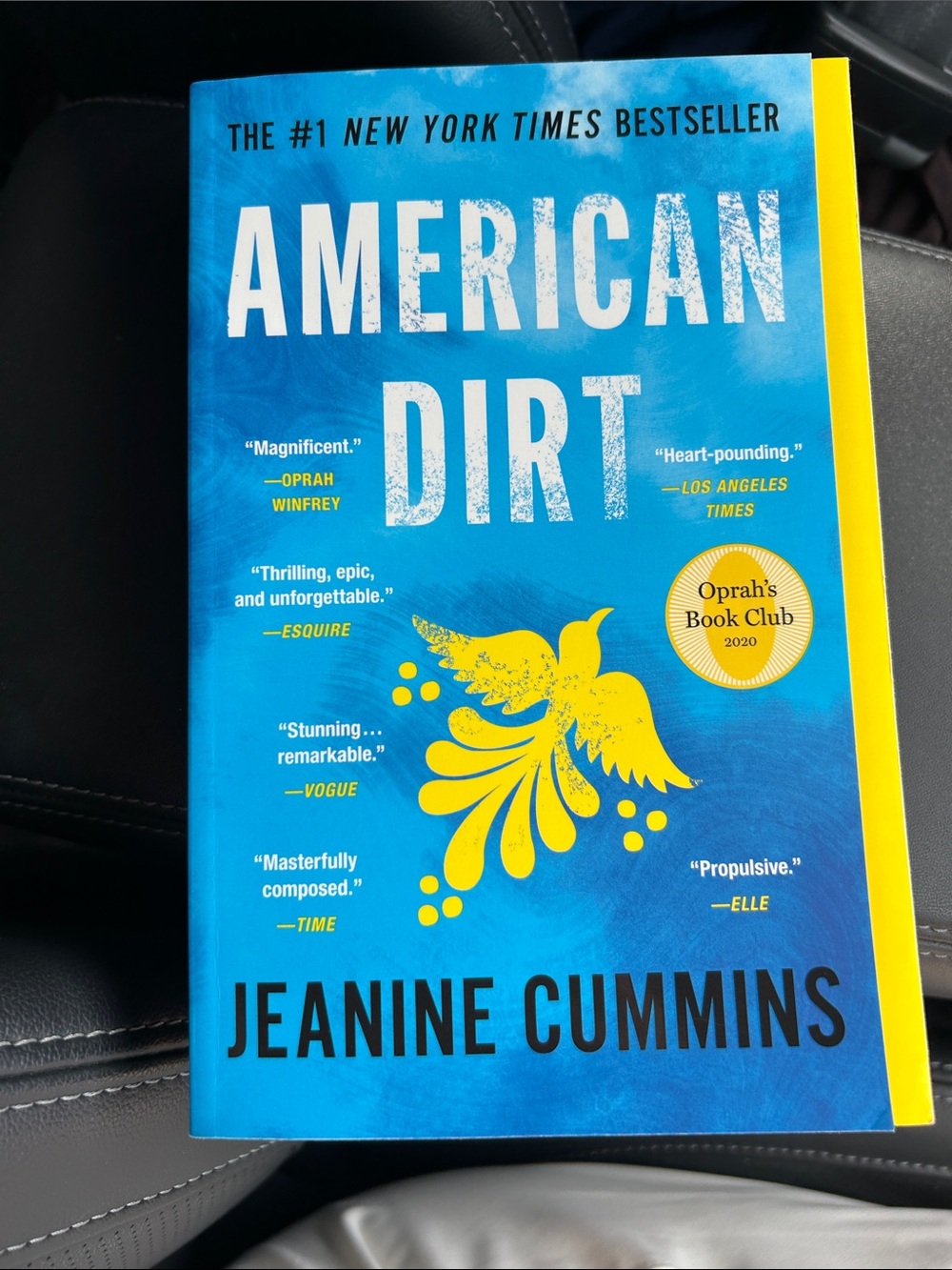 American Dirt by Jeanine Cummins - Blue & Yellow Cover